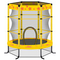 55'' Mini Round Kids Trampoline with Safety Enclosure Net and Spring Pad, Outdoor Indoor Small Trampoline for Kids, Toddlers Trampoline for Indoor Outdoor, Gift for Boy Girl, Age 1-8, Purple