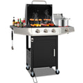 SEGMART 4 Burner Propane Gas Grill with Side Burner, Stainless Steel 38,200 BTU Outdoor Cooking BBQ Grill with Lid, Wheels, Shelves and Bottle Opener for Outdoor Cooking Picnic