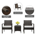 Patio Furniture Sets Clearance, 3 Piece Wicker Patio Set With Glass Dining Table, Modern Bistro Patio Set Rattan Chair Conversation Sets with Coffee Table for Backyard, Porch, Garden, Poolside, L4777