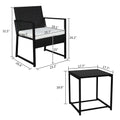 Outdoor Patio Furniture Sets Clearance, 3 Piece Outdoor Chairs with Cushions, Modern Patio Bistro Rattan Chair Conversation Sets with Coffee Table for Backyard Garden Pool Deck, L