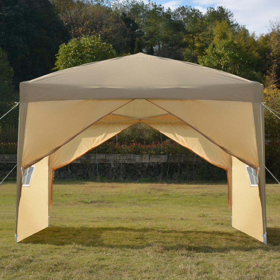 Pop Up Wedding Party Tent, SEGMART 10' x 10' Outdoor Canopy Tent with 4 Sidewalls, Upgraded White Backyard Tent for Outsides, Patio Gazebo Tent BBQ Shelter for Garden Camping Grill, LLL511