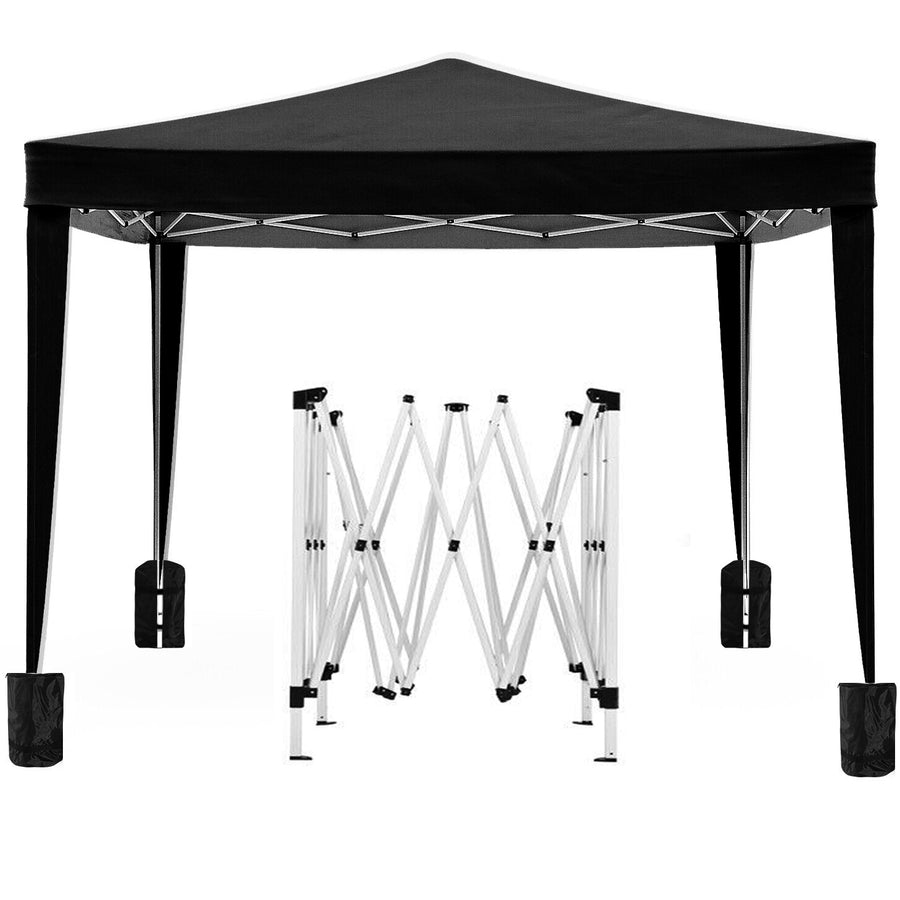Pop Up Wedding Party Tent, SEGMART 10' x 10' Outdoor Canopy Tent with 4 Sidewalls, Upgraded White Backyard Tent for Outsides, Patio Gazebo Tent BBQ Shelter for Garden Camping Grill, LLL511