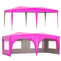 10x20 FT Foldable Outdoor Canopy with 6 Removable Sidewalls, SEGMART Pop Up Gazebo Tent with Adjustable Leg Heights, Portable Canopy Tent with Carry Bag for Party Wedding Events Beach BBQ, White