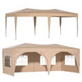 10x20 FT Foldable Outdoor Canopy with 6 Removable Sidewalls, SEGMART Pop Up Gazebo Tent with Adjustable Leg Heights, Portable Canopy Tent with Carry Bag for Party Wedding Events Beach BBQ, White