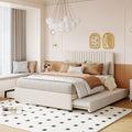 Full-Size Upholstered Platform Bed with Trundle, Upholstered Bedframe w/2 Storage Drawers for Kids, Teens, Mattress Foundation for Bedroom, Guestroom, Dorm, No Box Spring Required, Gray