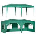 10x20 FT Foldable Outdoor Canopy with 6 Removable Sidewalls, SEGMART Pop Up Gazebo Tent with Adjustable Leg Heights, Portable Canopy Tent with Carry Bag for Party Wedding Events Beach BBQ, White
