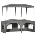 10x20 FT Foldable Outdoor Canopy with 6 Removable Sidewalls, SEGMART Pop Up Gazebo Tent with Adjustable Leg Heights, Portable Canopy Tent with Carry Bag for Party Wedding Events Beach BBQ, White
