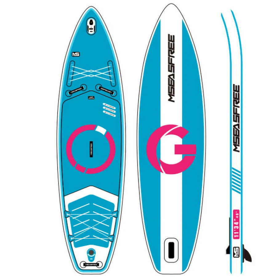 11' Inflatable Stand Up Paddle Board with Premium SUP Accessories, SEGMART Paddle Board with Non-Slip Deck, Carry Bag, Pump, Portable Paddleboard with Leash, Repair Kit for All Skill Levels, Blue