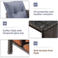 4 Piece Patio Furniture Set, All-Weather Outdoor Sectional Sofa Set, PE Rattan Conversation Set with Storage Box, Table & Cushions, Wicker Furniture Couch Set for Patio Deck Garden Poolside Yard, B862