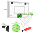Basketball Goal, Mini Basketball Hoop for Kids, Over The Door Basketball Hoop Indoor for Home or Office- Slam Dunk Approved, Shatter Resistant Backboard Include 1 Basketball and 1 Inflator, L078