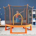 6ft Trampoline for Kids, Toddler Trampoline with Safety Enclosure Net, Ocean Balls, Indoor Outdoor Recreational Trampoline with with Jumping Mat, Birthday Gift for Kids Age 1-8, Orange