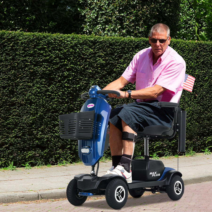 300W Motor Compact Mobility Scooter With Windshield, 300 lbs Capacity Compact Mobility Scooter Wheelchair for Adults, Outdoor Mobility Scooter with Cup Holders & USB Charging Port, SS1906