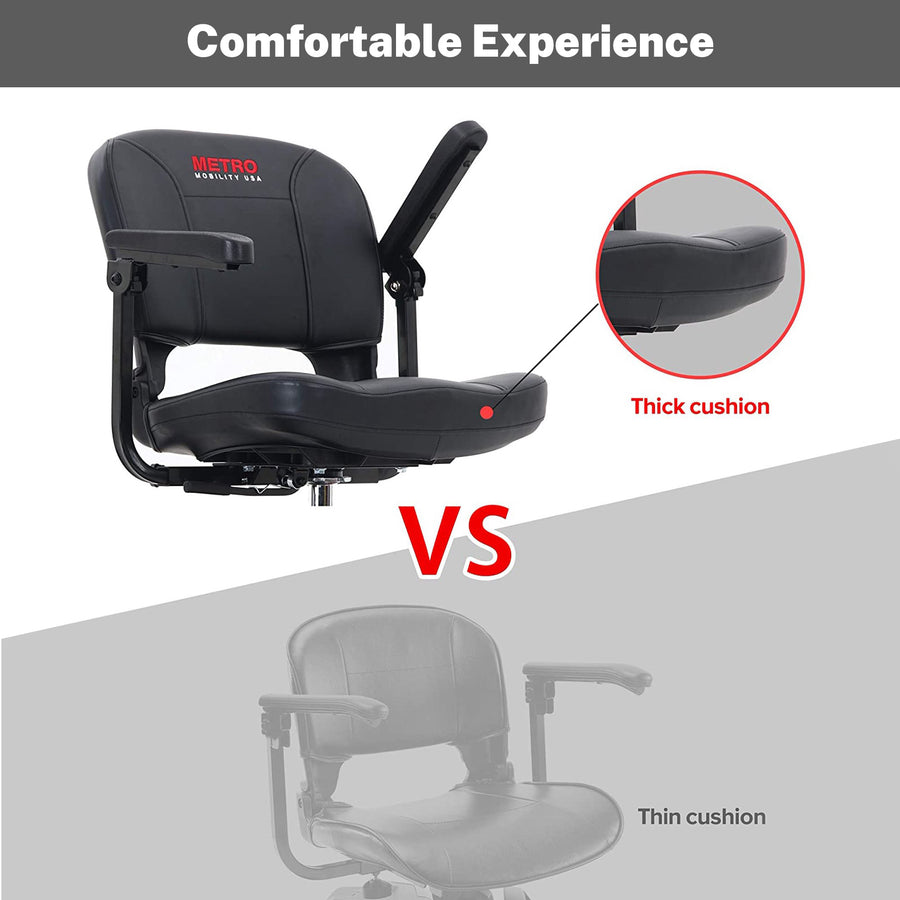 Electric Mobility Scooter, Outdoor Compact Motorized Scooter with 2 in 1 Cup & Phone Holder, Heavy Duty Power Scooter for Seniors, Easy Assembly, 300lbs, Grey, SS1948