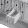 Segmart Console Table with 4 Storage Drawers, Wood Buffet Sideboard Desk with 2 Cabinets and Bottom Shelf, Retro Wood Console Table Storage Cabinet for Dining Room Entryway, Antique Gray