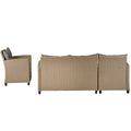 Patio Furniture Set Clearance, 4 Piece Patio Furniture Sets with Loveseat Sofa, Lounge Chair, Wicker Chair, Coffee Table, All-Weather Patio Sectional Sofa Set with Cushions for Backyard Garden Pool