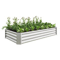 SEGMART Galvanized Raised Garden Bed, Planter Raised Garden Boxes Outdoor, Large Metal Planter Box Steel Kit for Plants, Flowers, Vegetables, Herbs, Green 7.6×3.7×0.98FT