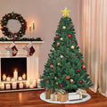 7.5FT Flocked Christmas Tree, Hinged Artificial Christmas Tree with 1100 Branch Tips, Snow Flocked Christmas Pine Tree with Metal Stand, Decor for Party Wedding Office Home Bedroom