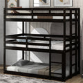 Twin over Twin Bunk Bed, SEGMART Wood Bunk Beds for Kids, Solid Bunk Bed Twin over Twin, Low Bunk Beds with Ladder/Rail, Space-Saving Bunk Beds for Small Rooms, No Box Spring Needed, Gray, H1401
