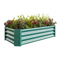 SEGMART Galvanized Raised Garden Bed, Planter Raised Garden Boxes Outdoor, Large Metal Planter Box Steel Kit for Plants, Flowers, Vegetables, Herbs, Green 7.6×3.7×0.98FT