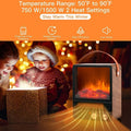 Electric Fireplace Heater, 1500W/750W Portable Fireplace with 3D Flame Effect, Portable Space Heater with Overheat Tip-Over Protection & Carry Handle for Bedroom Office, K2480