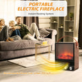 SEGMART Electric Fireplace Heater, 1500W/750W Portable Fireplace with 3D Flame Effect, Portable Space Heater with Overheat Tip-Over Protection & Carry Handle for Bedroom Office, K2481