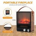 SEGMART Electric Fireplace Heater, 1500W/750W Portable Fireplace with 3D Flame Effect, Portable Space Heater with Overheat Tip-Over Protection & Carry Handle for Bedroom Office, K2481
