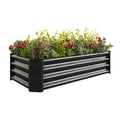SEGMART Galvanized Raised Garden Bed, Planter Raised Garden Boxes Outdoor, Large Metal Planter Box Steel Kit for Plants, Flowers, Vegetables, Herbs, Green 7.6×3.7×0.98FT