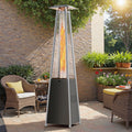 Segmart 48,000 BTU Pyramid Patio Heater, Tall Standing Outdoor Propane Heater with Wheels & ETL Certified Tip-Over Safety Protection, Visible Flame Glass Tube for Backyard, Garden, Commercial Use