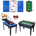 43'' 5-in-1 Multi Game Table for Adults Kids, SEGMART Upgraded Combination Game Table Set for Game Room, Home, Family, Pool Table with Basketball, Billiards, Ping Pong, Push Hockey, Foosball, Brown