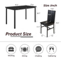 SEGMART Kitchen Dining Table Set for 4, Home Kitchen Table with Marble Tabletop and 4 PU Leather Chairs, Metal Frame Pub Table Set, Dinette Set for Family Gathering & Dining - Easy to Assemble