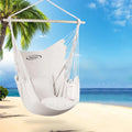 Large Hammock Chair Swing, Relax Hanging Rope Swing Chair with Detachable Metal Support Bar & Two Seat Cushions, Cotton Hammock Chair Swing Seat for Yard Bedroom Patio Porch Indoor Outdoor, B02