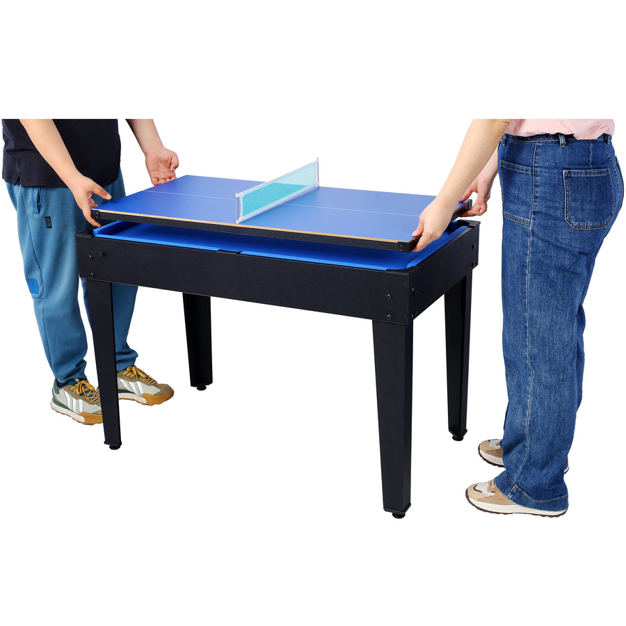 43'' 5-in-1 Multi Game Table for Adults Kids, SEGMART Upgraded Combination Game Table Set for Game Room, Home, Family, Pool Table with Basketball, Billiards, Ping Pong, Push Hockey, Foosball, Brown