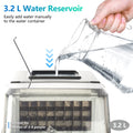 Portable Electric Countertop Ice Maker Machine, Upright Ice Maker, 44Lbs/24H Self-Clean with LCD Display, Ice-Make 24pcs Ice per Cycle with Ice Scoop & Basket, Ice Cube Maker for Home Kitchen, Silver