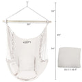 Large Hammock Chair Swing, Relax Hanging Rope Swing Chair with Detachable Metal Support Bar & Two Seat Cushions, Cotton Hammock Chair Swing Seat for Yard Bedroom Patio Porch Indoor Outdoor, B02