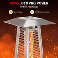 Segmart Pyramid Patio Heater, 48,000 BTU Outdoor Propane Heater with Wheels, Auto Tip-Over Safety & Ground Stakes, Quartz Glass Tube Portable Heater for Home and Commercial Use - Gray