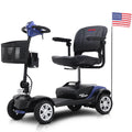 Outdoor Motorized Mobility Scooter for Senior, Heavy Duty Electric Scooters with 4 Wheel, Sliding Swivel Seat with Flip-Up Armrests, 2 in 1 Cup & Phone Holder, 300lbs, Blue, SS1939