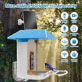 Bird Feeder with Camera, Smart Bird Feeder with Camera Solar Powered, AI Identify Bird Species Auto Capture Bird Videos & Instant Notifications, IP65 Weatherproof, Ideal Gift for Bird Lover