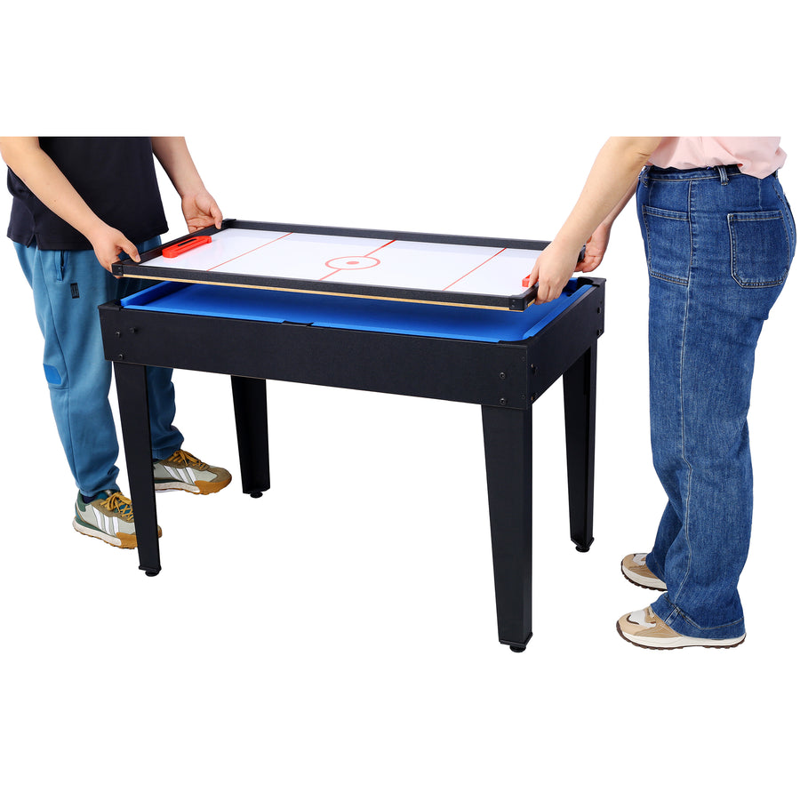 43'' 5-in-1 Multi Game Table for Adults Kids, SEGMART Upgraded Combination Game Table Set for Game Room, Home, Family, Pool Table with Basketball, Billiards, Ping Pong, Push Hockey, Foosball, Brown