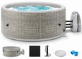 65" Inflatable Hot Tub, Segmart 3 to 5 Person Outdoor Hot Tub, Round Portable Home Spa with 100 Soothing AirJets, Lockable Cover, and Storage Bag, Max. 104°F