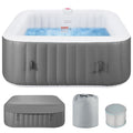 SEGMART 4-6 Person Inflatable Hot Tub Spa with 130 Jets, 73" Outdoor Spa Blow Up Hottub, Outdoor Portable Hottub with Insulated Cover, Floor Protector