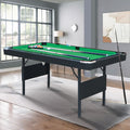 SEGMART Billiards Table - Portable Pool Table - Includes Full Set of Balls, 2 Cue Sticks, Chalk, and Felt Brush, Space-Saving Entertainment, Green
