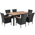Patio Dining Set Seats 6, 7 Piece Outdoor Patio Furniture Set with Dining Table, All-Weather Rectangle Patio Sofa Furniture Set with Removable Cushions for Backyard, Porch, Garden,Poolside,L2256