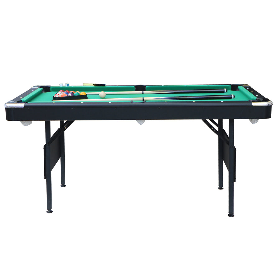 SEGMART 6 Ft Folding Pool Table, Multifunctional Billiard Table, Dining Table, Indoor Game Table, All Accessories Included, Beige with Blue Felt