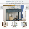 Entryway Table with Drawers, SEGMART Console Table with Storage, Solid Wood Vintage Sofa Table with Bottom Shelf, Modern Entry Table Hallway Table for Living Room Entryway Hallway Foyer, Navy
