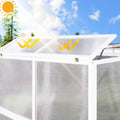 SEGMART 8' x 8' Walk-in Greenhouse for Outdoor, Polycarbonate Greenhouse with Adjustable Roof Vent, Lockable Door, Triangular Support, Wooden Lean to Greenhouses for Plants in Winter