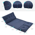 Floor Sofa Bed, Foldable Double Chaise Lounge Sofa Chair with Two Pillows, Adjustable Floor Couch and Sofa for Living Room and Bedroom, Lazy Sofa Floor Chair for Gaming, Sleeper and Reading, L2791