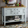 Segmart Console Table with 4 Storage Drawers, Wood Buffet Sideboard Desk with 2 Cabinets and Bottom Shelf, S5262