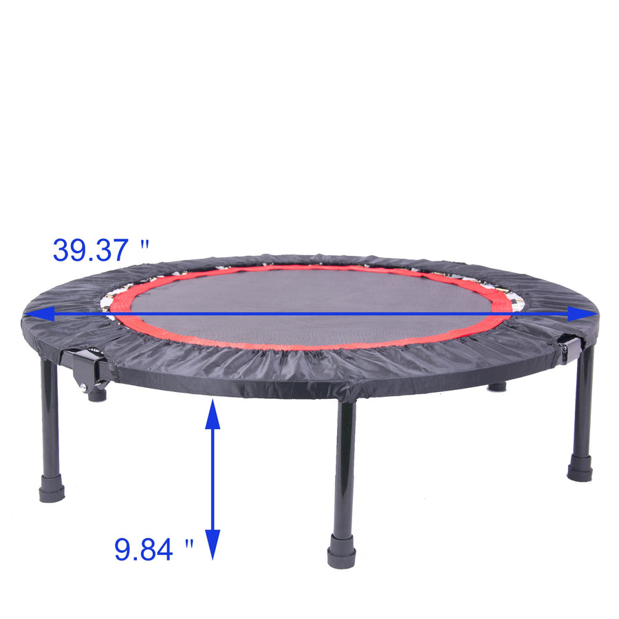 Indoor Trampoline for Child, Foldble Mini Trampoline with Removable and Adjustable Bracelet and Safety Pad, Safety Spring Cover Padding, No-Spring Band Rebounder, Kid's Activity Center for Jump, S7848