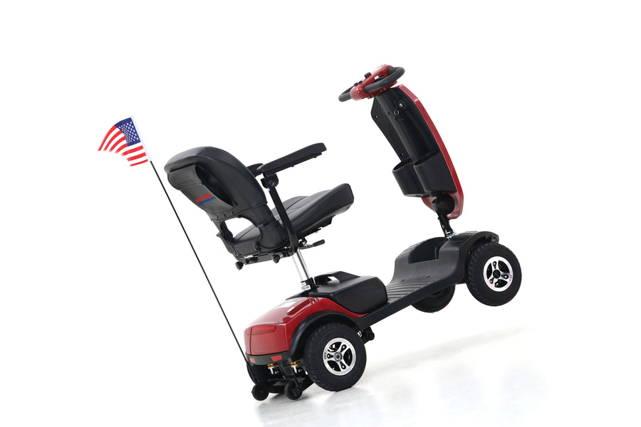 Segmart Mobility Scooter for Seniors, 20''W Armrest, Windshield, Rear Suspension, Front Rear Light, Cup Holder, USB Charging Port, Gift Flag, 300lbs, Grey