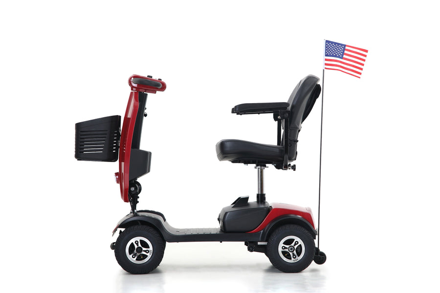Segmart Mobility Scooter for Seniors, 20''W Armrest, Windshield, Rear Suspension, Front Rear Light, Cup Holder, USB Charging Port, Gift Flag, 300lbs, Red